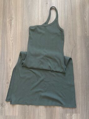 Aerie One-Shoulder Ribbed Tank Midi Dress